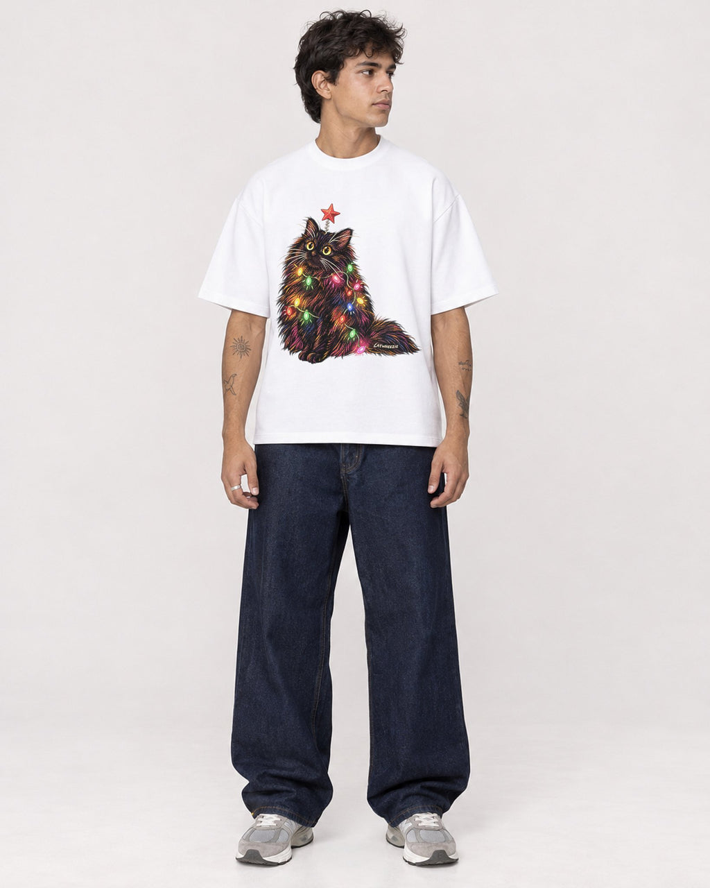 Mockup Boxy Heavyweight Tee White male full-body 06