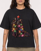 Mockup Boxy Heavyweight Tee Black female close-up 06