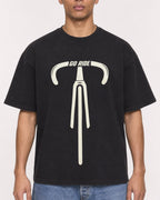 Mockup Boxy Heavyweight Tee Black male close-up 50