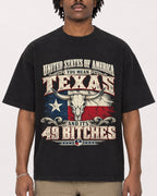 Mockup Boxy Heavyweight Tee Black male close-up 04