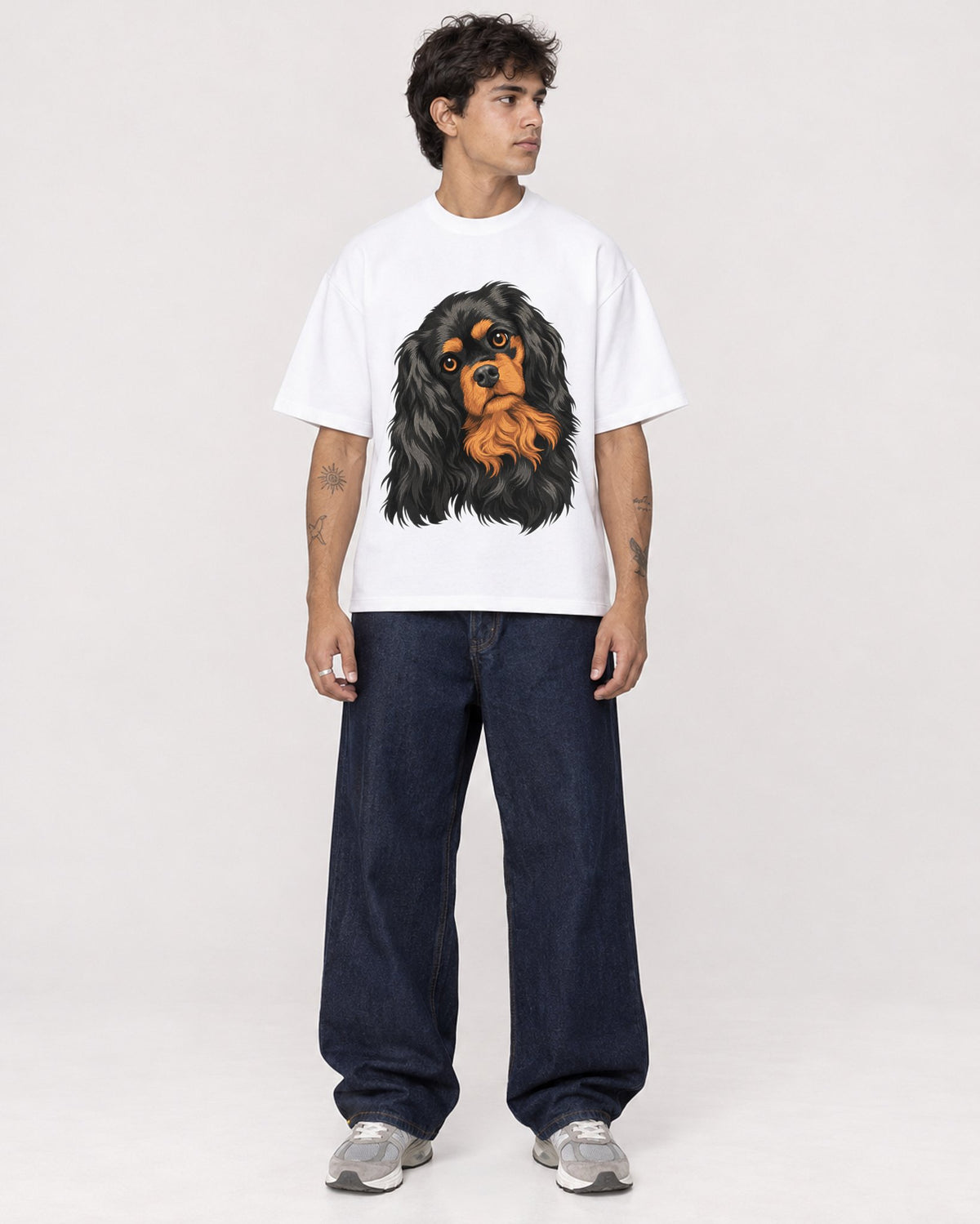 Mockup Boxy Heavyweight Tee White male full-body 06