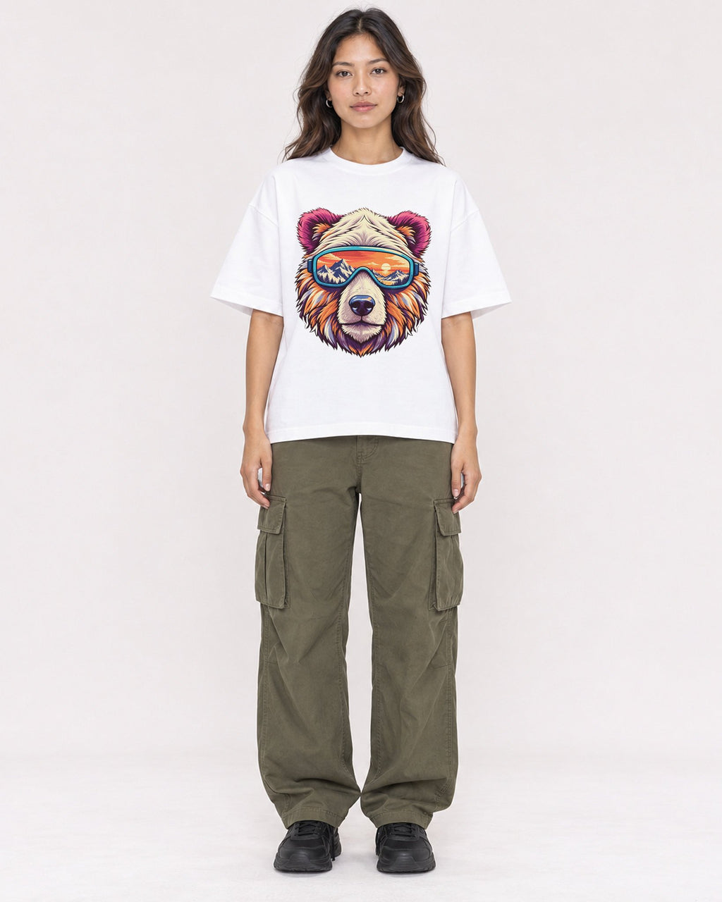 Mockup Boxy Heavyweight Tee White female full-body 02