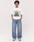 Mockup Boxy Heavyweight Tee White female full-body 35