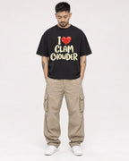 Mockup Boxy Heavyweight Tee Black male full-body 12