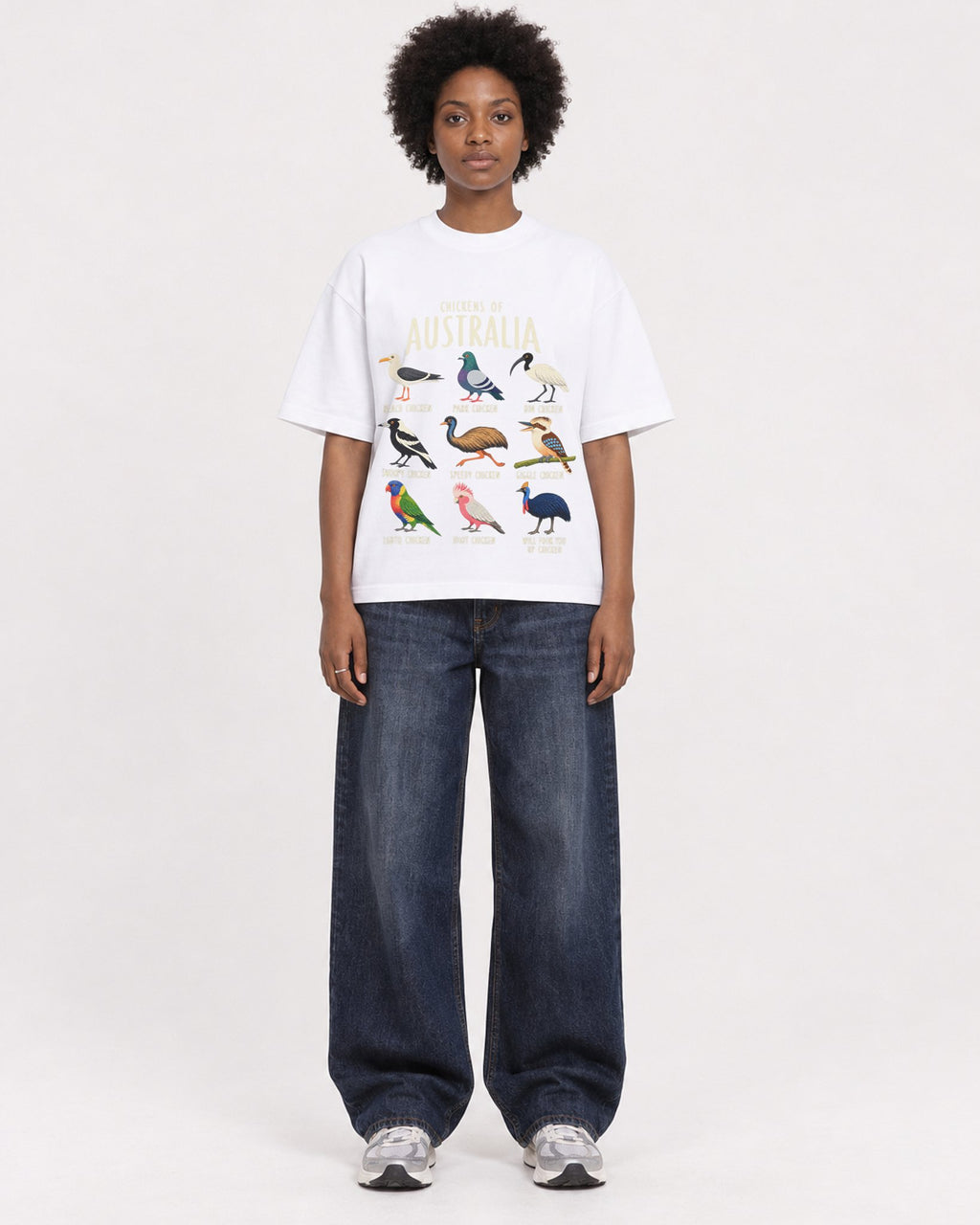 Mockup Boxy Heavyweight Tee White female full-body 14