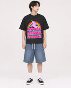 Mockup Boxy Heavyweight Tee Black male full-body 11