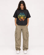 Mockup Boxy Heavyweight Tee Black female full-body 06