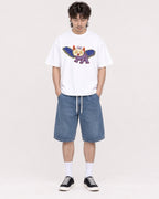 Mockup Boxy Heavyweight Tee White male full-body 23