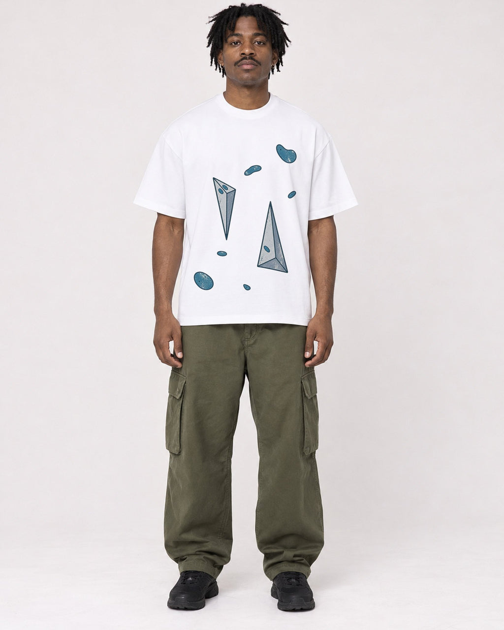 Mockup Boxy Heavyweight Tee White male full-body 04