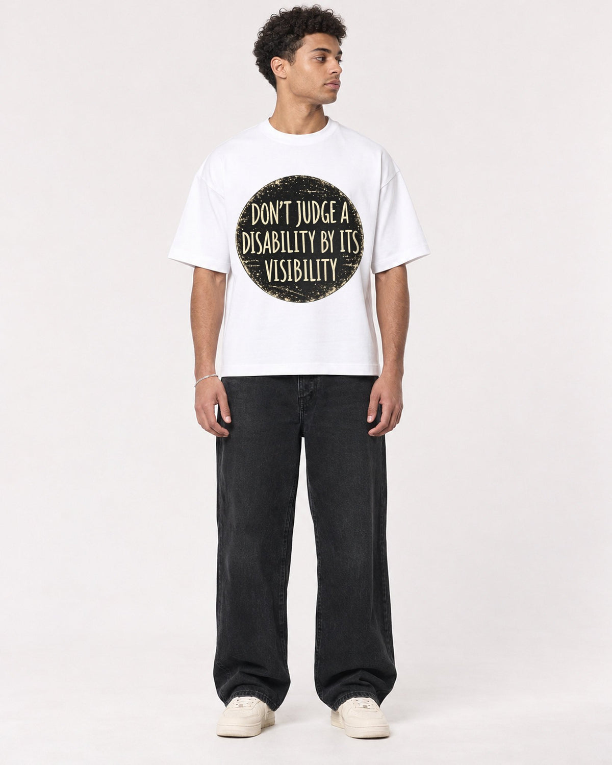 Mockup Boxy Heavyweight Tee White male full-body 10