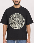Mockup Boxy Heavyweight Tee Black male close-up 07