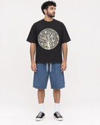 Mockup Boxy Heavyweight Tee Black male full-body 07