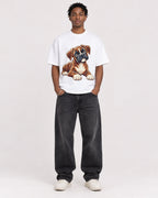 Mockup Boxy Heavyweight Tee White male full-body 05