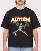 Mockup Boxy Heavyweight Tee Black male close-up 29