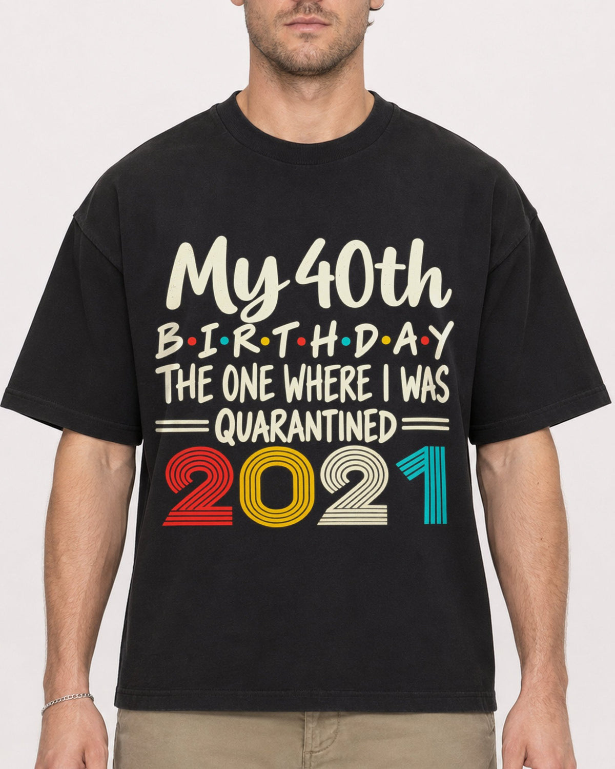 Mockup Boxy Heavyweight Tee Black male close-up 08