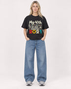 Mockup Boxy Heavyweight Tee Black female full-body 08