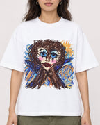 Mockup Boxy Heavyweight Tee White female close-up 02