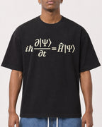 Mockup Boxy Heavyweight Tee Black male close-up 15