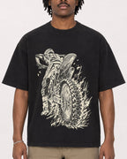 Mockup Boxy Heavyweight Tee Black male close-up 04