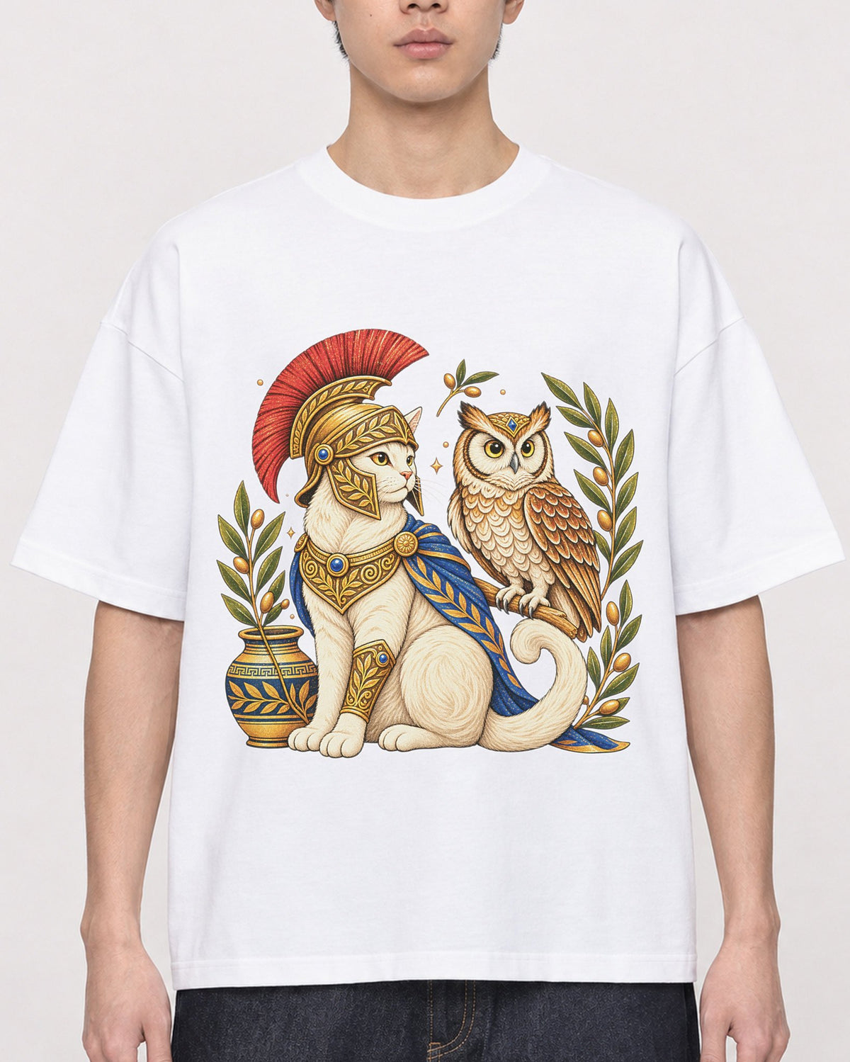 Mockup Boxy Heavyweight Tee White male close-up 01