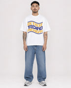 Mockup Boxy Heavyweight Tee White male full-body 12