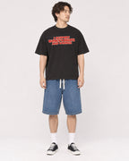 Mockup Boxy Heavyweight Tee Black male full-body 03