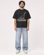 Mockup Boxy Heavyweight Tee Black male full-body 17