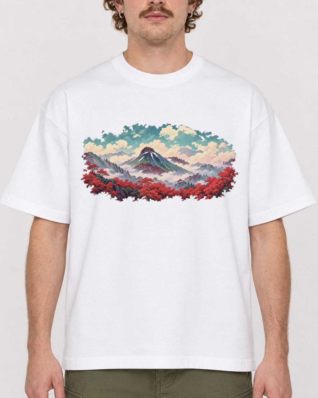 Mockup Boxy Heavyweight Tee White male close-up 09