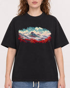 Mockup Boxy Heavyweight Tee Black female close-up 09