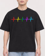 Mockup Boxy Heavyweight Tee Black male close-up 33