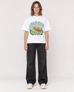 Mockup Boxy Heavyweight Tee White female full-body 38