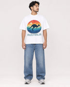 Mockup Boxy Heavyweight Tee White male full-body 02