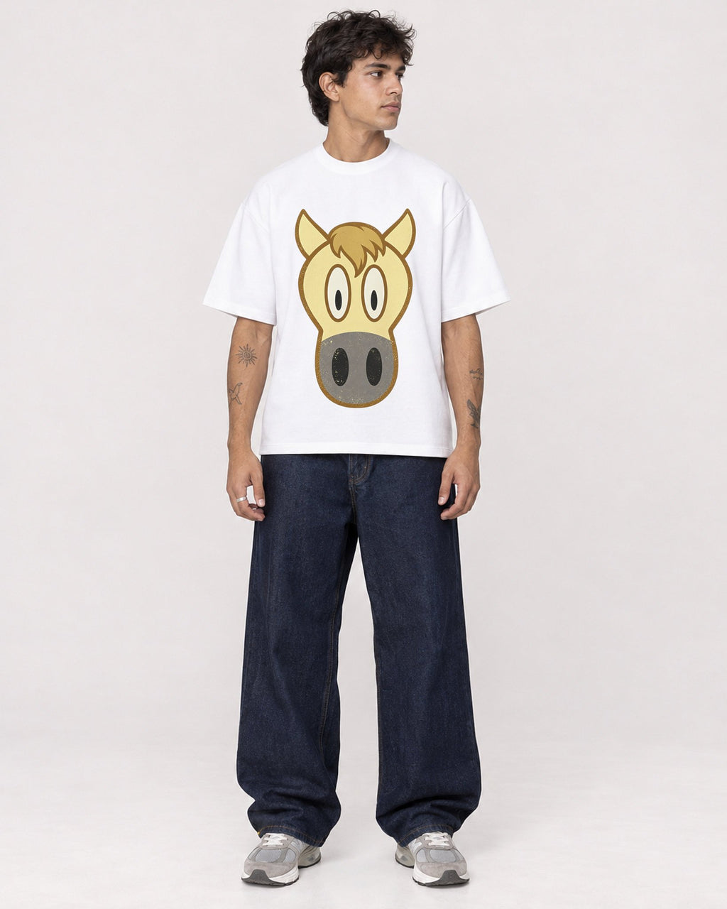 Mockup Boxy Heavyweight Tee White male full-body 06
