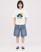 Mockup Boxy Heavyweight Tee White female full-body 11