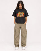 Mockup Boxy Heavyweight Tee Black female full-body 06