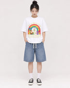 Mockup Boxy Heavyweight Tee White female full-body 41