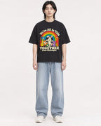 Mockup Boxy Heavyweight Tee Black male full-body 41