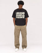 Mockup Boxy Heavyweight Tee Black male full-body 24