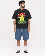 Mockup Boxy Heavyweight Tee Black male full-body 07