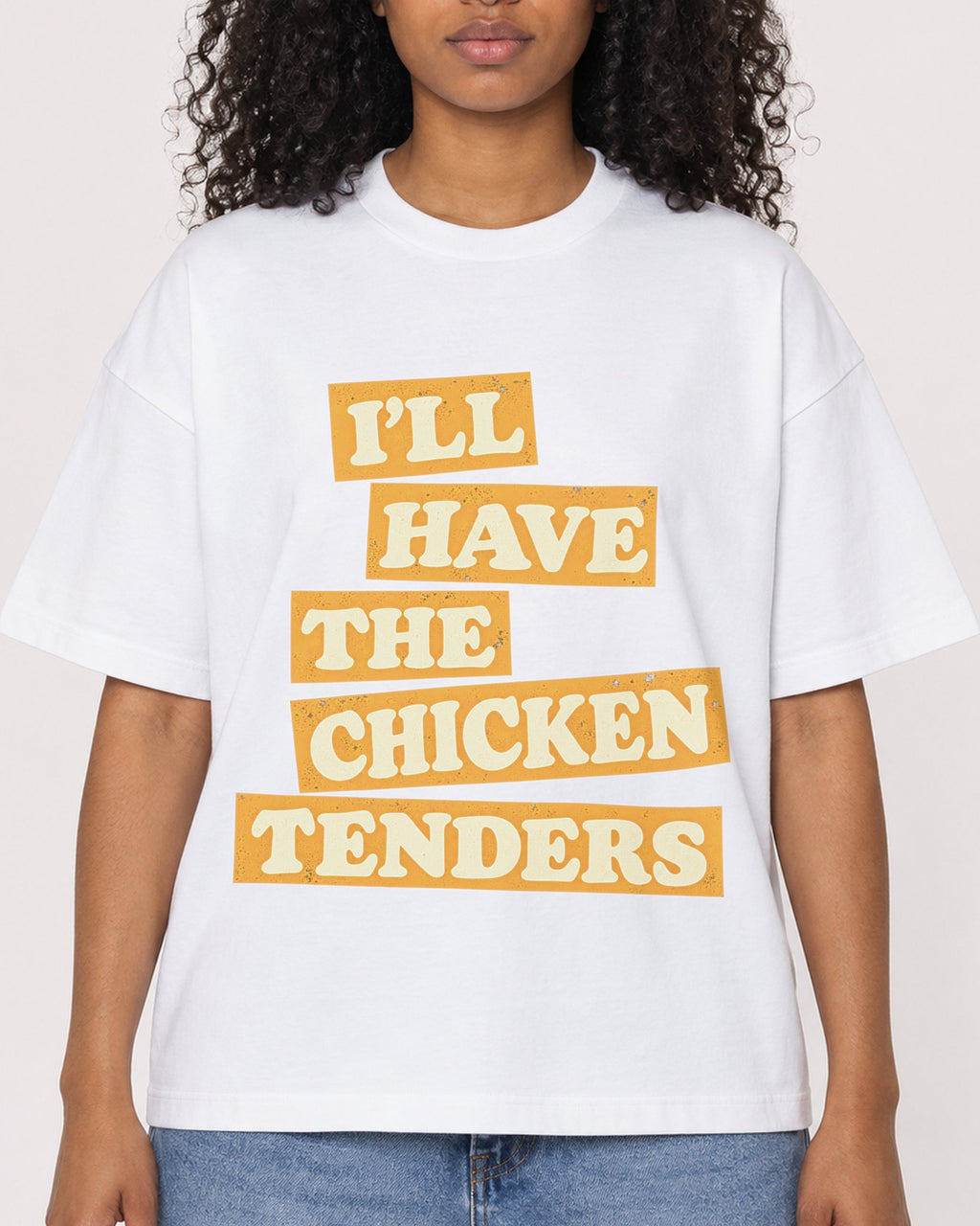Mockup Boxy Heavyweight Tee White female close-up 05