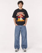 Mockup Boxy Heavyweight Tee Black male full-body 26