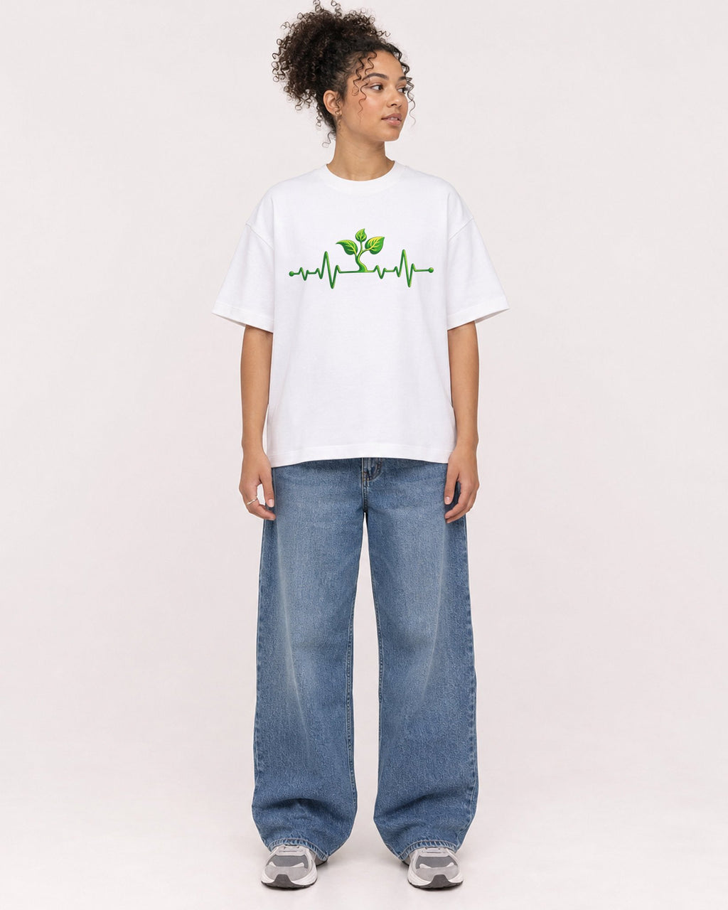 Mockup Boxy Heavyweight Tee White female full-body 20