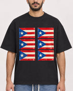 Mockup Boxy Heavyweight Tee Black male close-up 07