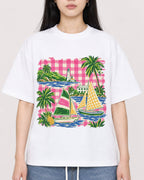Mockup Boxy Heavyweight Tee White female close-up 01