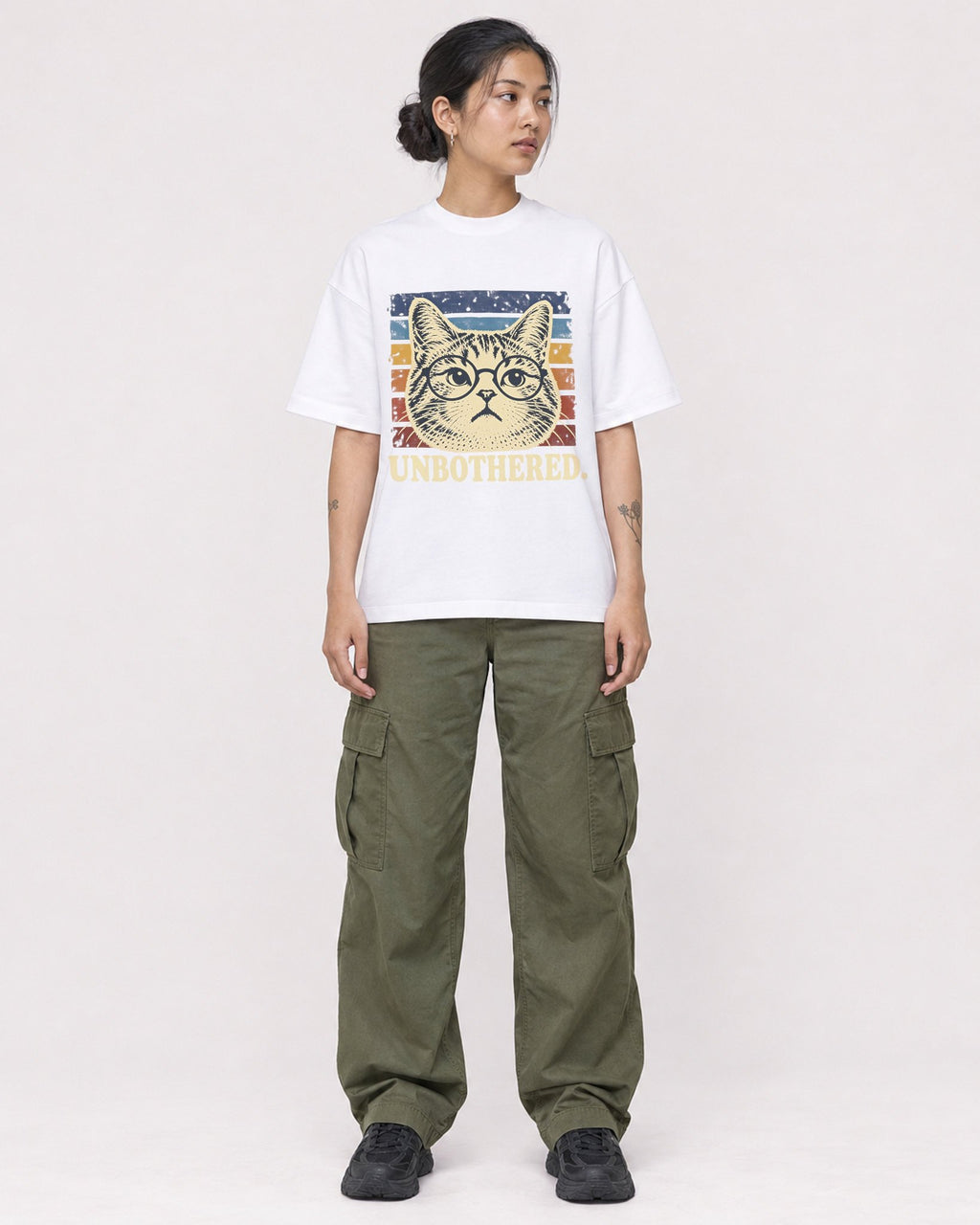 Mockup Boxy Heavyweight Tee White female full-body 12