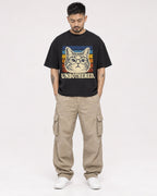 Mockup Boxy Heavyweight Tee Black male full-body 12