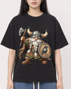 Mockup Boxy Heavyweight Tee Black female close-up 01