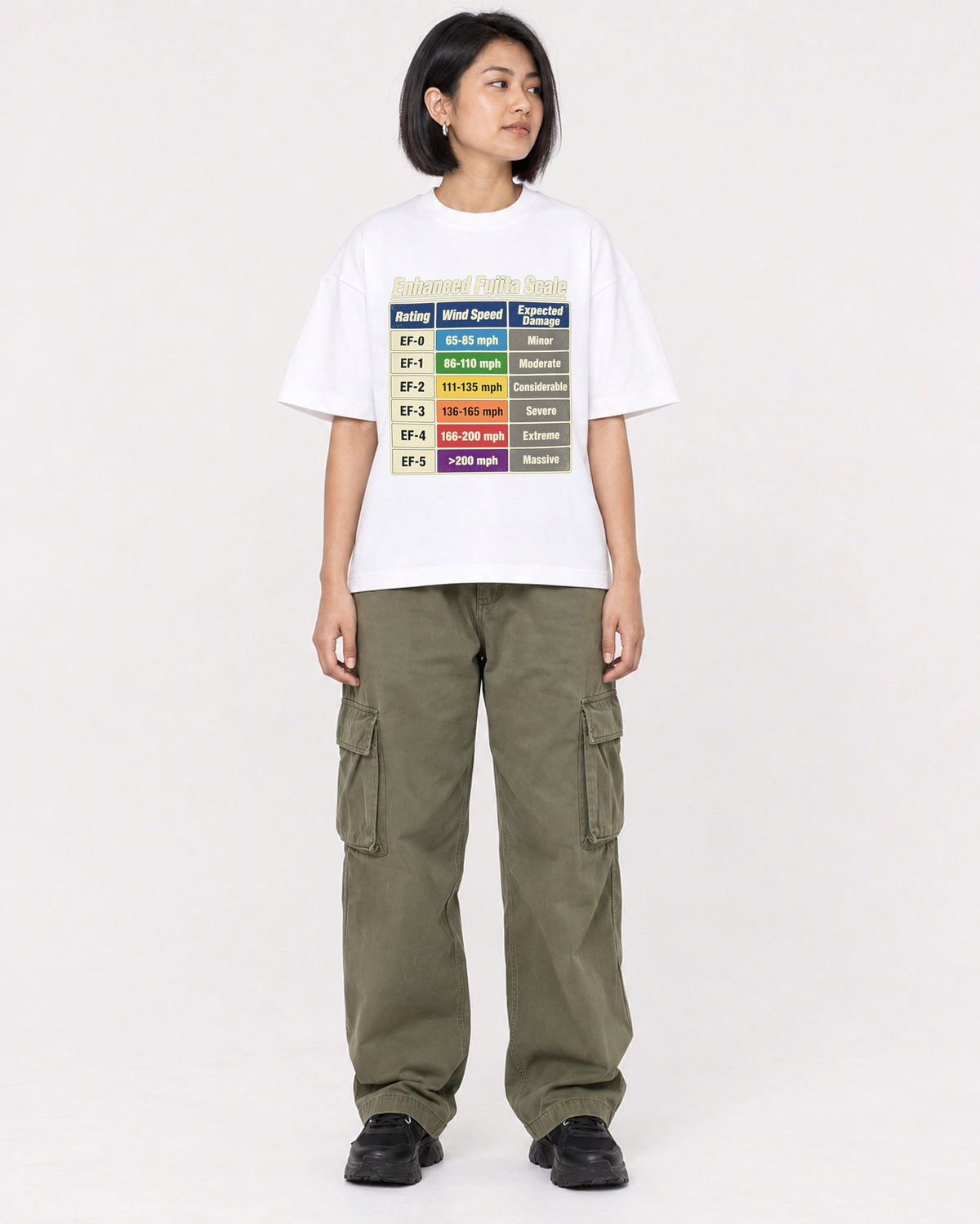 Mockup Boxy Heavyweight Tee White female full-body 32