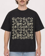 Mockup Boxy Heavyweight Tee Black male close-up 09