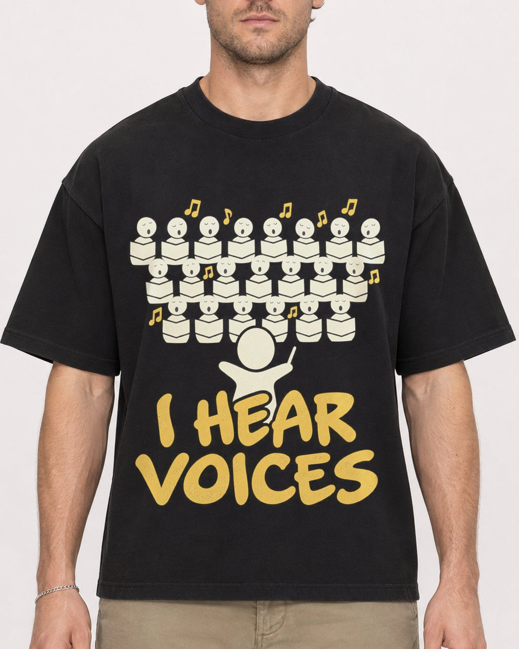 Mockup Boxy Heavyweight Tee Black male close-up 08